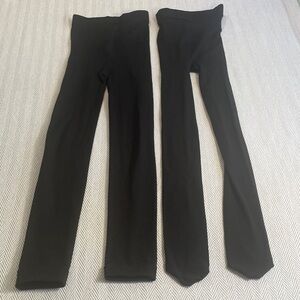 Classic Black Women's Fleece Leggings and Lightweight Black Tights. Small. USED
